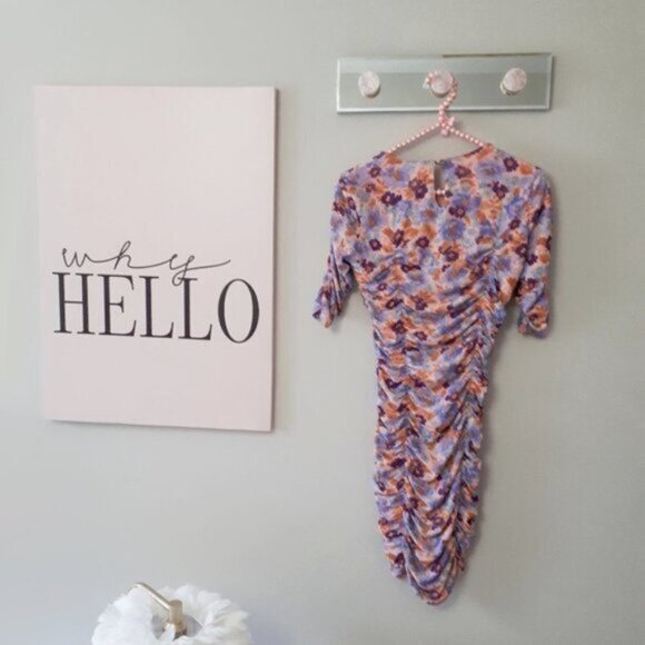 NWOT Zara multicoloured floral print draped dress S - Picture 8 of 8